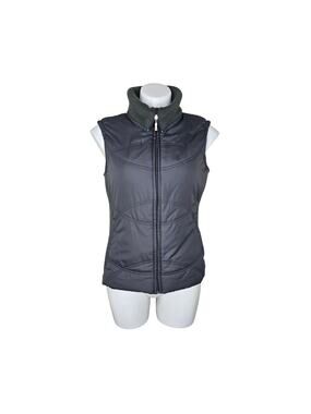 LUCY Women's Puffer ZIp Up Vest Green Size Medium
